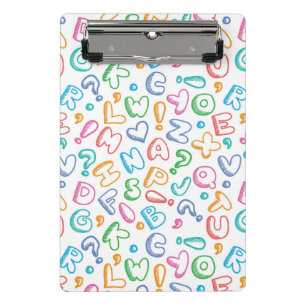 alphabet pattern mini clipboard