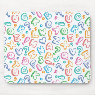 alphabet pattern mouse mat