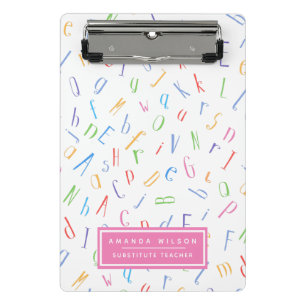 Alphabet Pattern - Substitute Teacher / Tutor Mini Clipboard