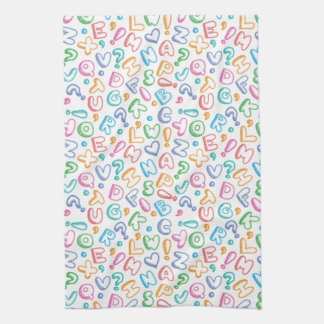 alphabet pattern tea towel (Vertical)