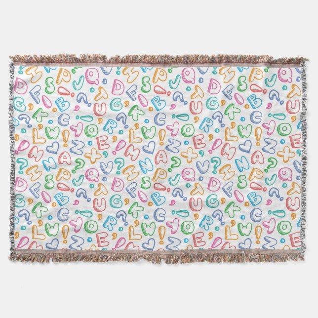 alphabet pattern throw blanket (Front)