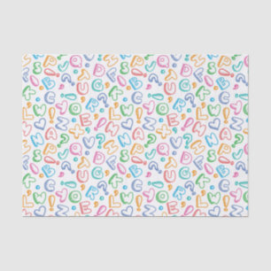 alphabet pattern tissue paper