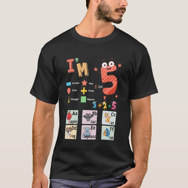 Alphabet Phonics & Shape Idea For Kids Educational T-Shirt (Front)