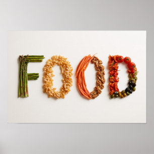 Alphabet Photography Collage, FOOD Letter Word Art Poster