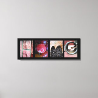 Alphabet Photography Collage, HOME Letter Word Art Canvas Print