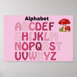 Alphabet pink poster