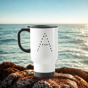 Alphabet Polka Dot Modern Monogram Travel Mug
