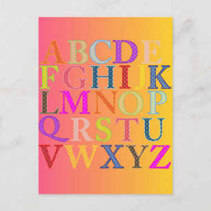 Alphabet Postcard
