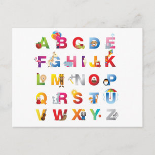 alphabet postcard