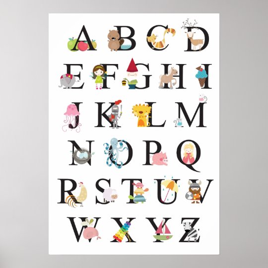 Alphabet Poster | Zazzle.co.uk