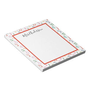 Alphabet Print Preschool Teacher  Notepad