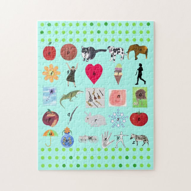 Alphabet Puzzles with Pictures and Letters (Vertical)