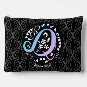 Alphabet Q Monogram Handwritting Accessory Pouch