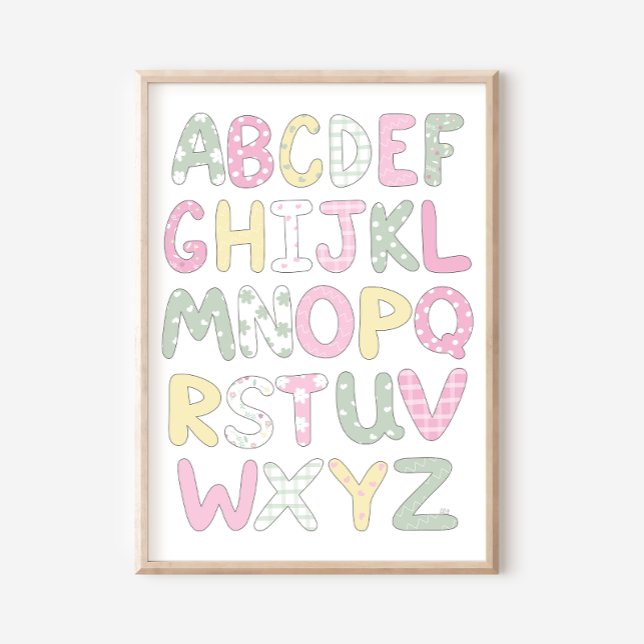 Alphabet Quilt Style Letters Art Print Poster (Creator Uploaded)
