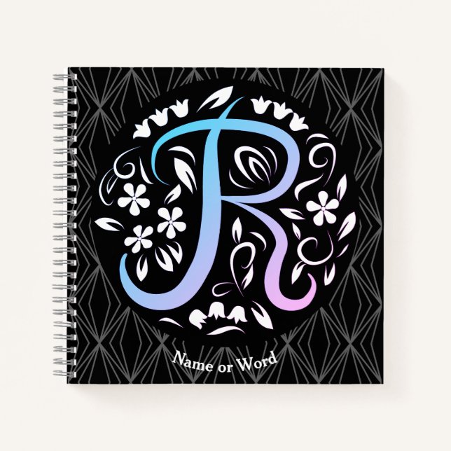 Alphabet R Monogram Handwritting Notebook (Front)