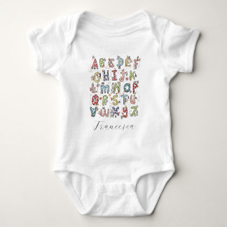 Alphabet Rabbits, Butterflies, Fairies & Flowers Baby Bodysuit