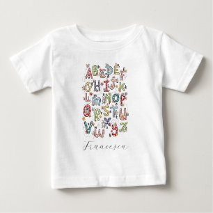 Alphabet Rabbits, Butterflies, Fairies & Flowers  Baby T-Shirt