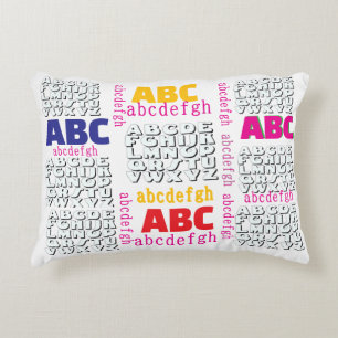 Alphabet Rainbow White    Decorative Cushion