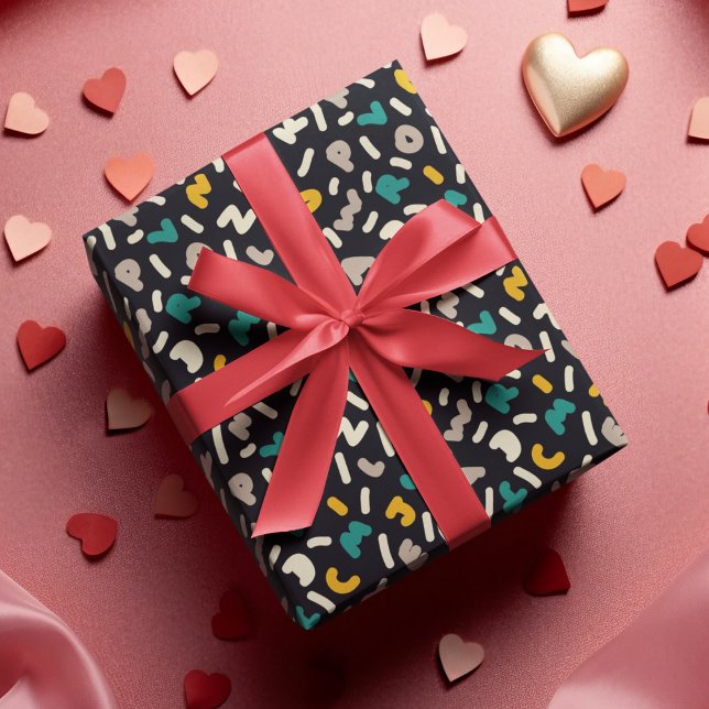 Alphabet Random Letters Art Wrapping Paper (alphabet pattern birthday packing gift wrap,gift wrapping paper,return gift wrap paper,paper gift)