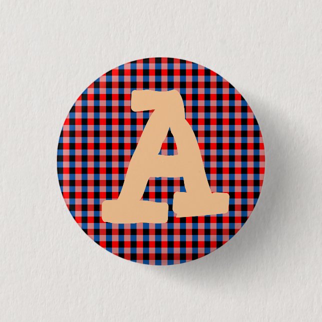 Alphabet Red Blue Blocks Button (Front)