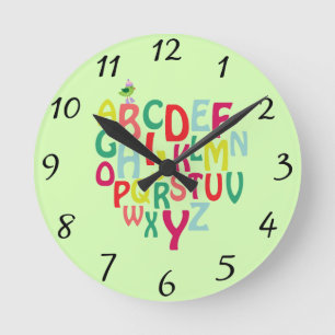 Alphabet Round Clock