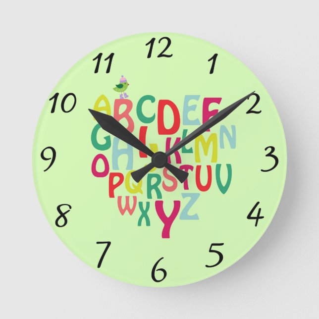 Alphabet Round Clock (Front)