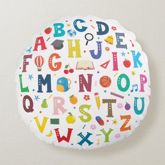 Alphabet Round Cushion (Front)