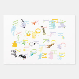 Alphabet Safari Wrapping Paper Sheets