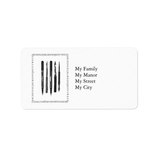 Alphabet School Label (Front)