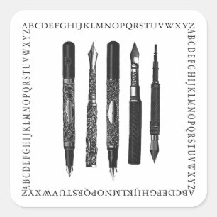 Alphabet School Square Sticker