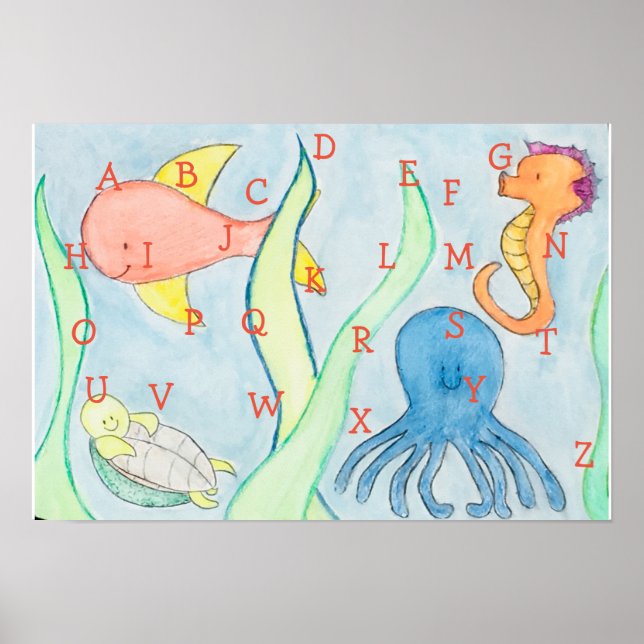Alphabet Sea Creatures Poster (Front)