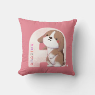 Alphabet Series: "A" Amazing Beagle Illustration Cushion