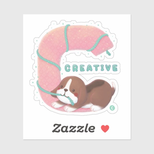 Alphabet Series: "C" Creative Beagle Illustration (Sheet)