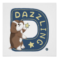 Alphabet Series: "D" Dazzling Beagle Illustration