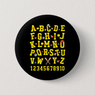 Alphabet Softll Abcs Numbers Letters Kids Boy Girl 6 Cm Round Badge