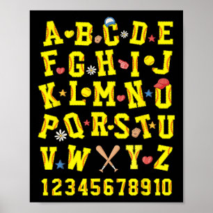 Alphabet Softll Abcs Numbers Letters Kids Boy Girl Poster