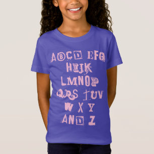 Alphabet Song (Distressed Letters) Girls T-Shirt