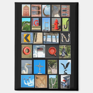 Alphabet spelled out with pictures letters magnet