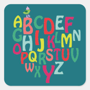 Alphabet Square Sticker