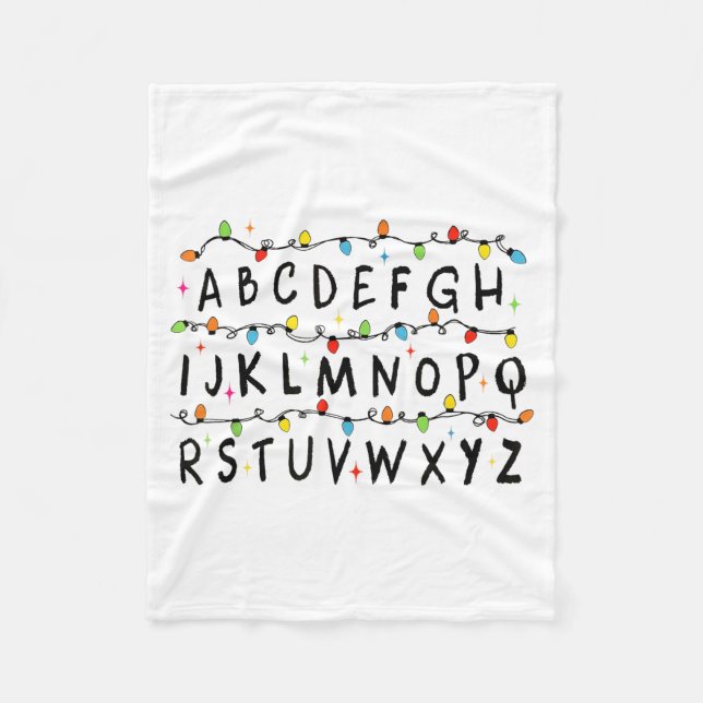 Alphabet Stranger Christmas 2025 Lights Boys Girls Fleece Blanket (Front)