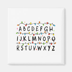 Alphabet Stranger Christmas 2025 Lights Boys Girls Magnet
