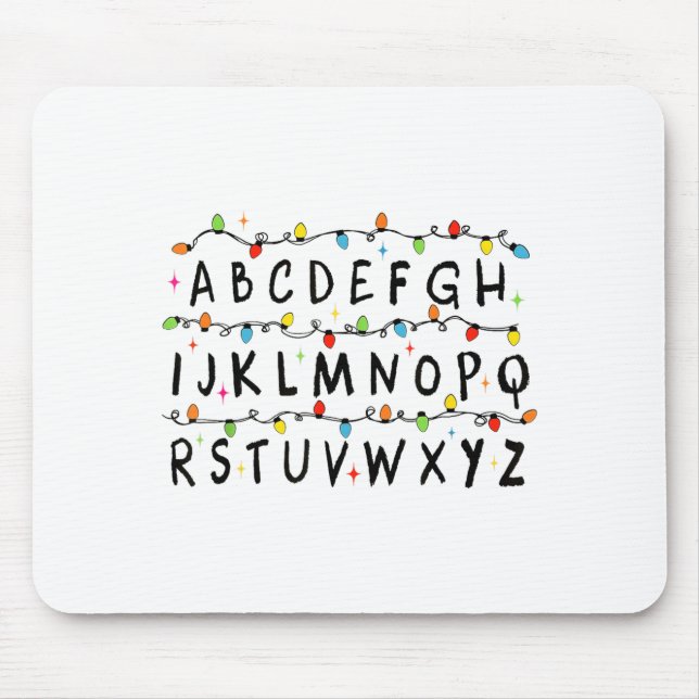 Alphabet Stranger Christmas 2025 Lights Boys Girls Mouse Mat (Front)