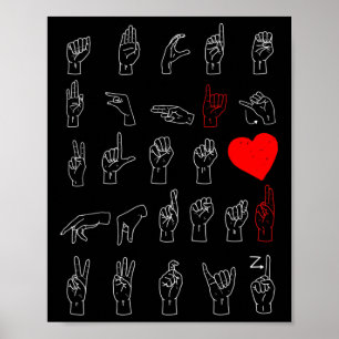 Alphabet Teacher American Sing Language Asl Chart 