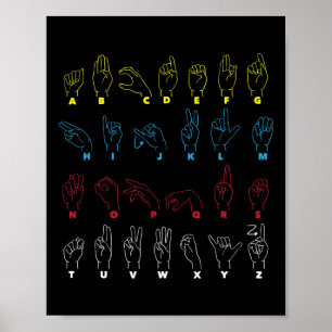 Alphabet Teacher American Sing Language Asl Chart 