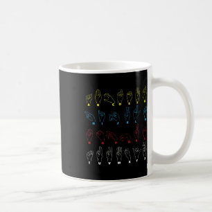 Alphabet Teacher American Sing Language Asl Chart  Coffee Mug