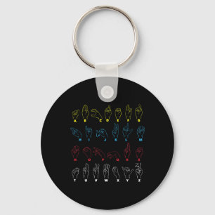 Alphabet Teacher American Sing Language Asl Chart  Key Ring