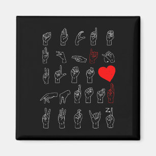 Alphabet Teacher American Sing Language Asl Chart  Magnet