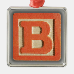 Alphabet Toy Block B Metal Tree Decoration