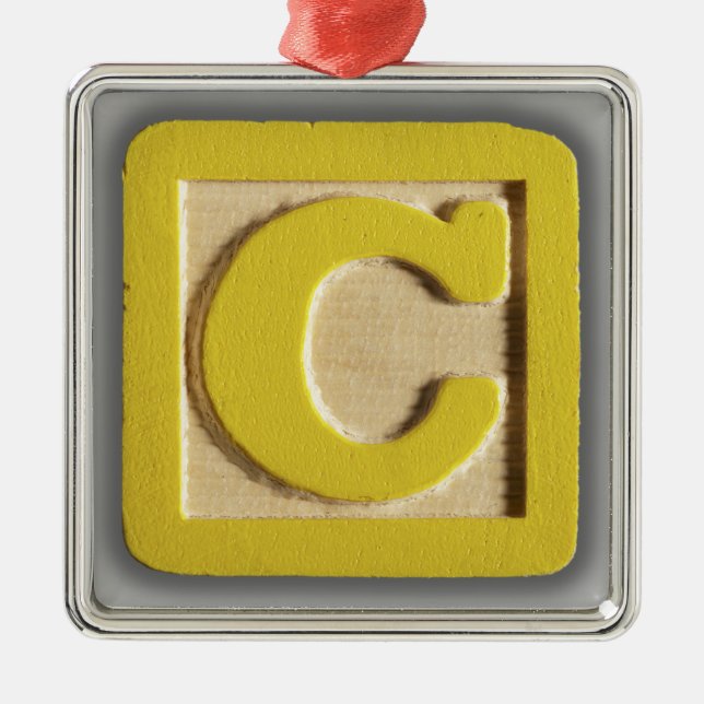 Alphabet Toy Block C Metal Tree Decoration (Front)