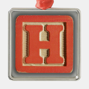 Alphabet Toy Block H Metal Tree Decoration